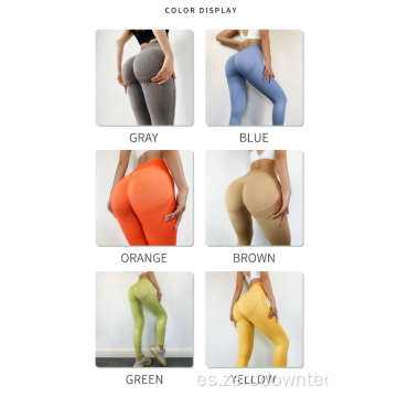 Ropa de ajuste sexy privada Leggings de gimnasio de cintura alta Push Up Anti celulitis Esculpir Scrunch Butt Leggings sin costuras Pantalones de yoga